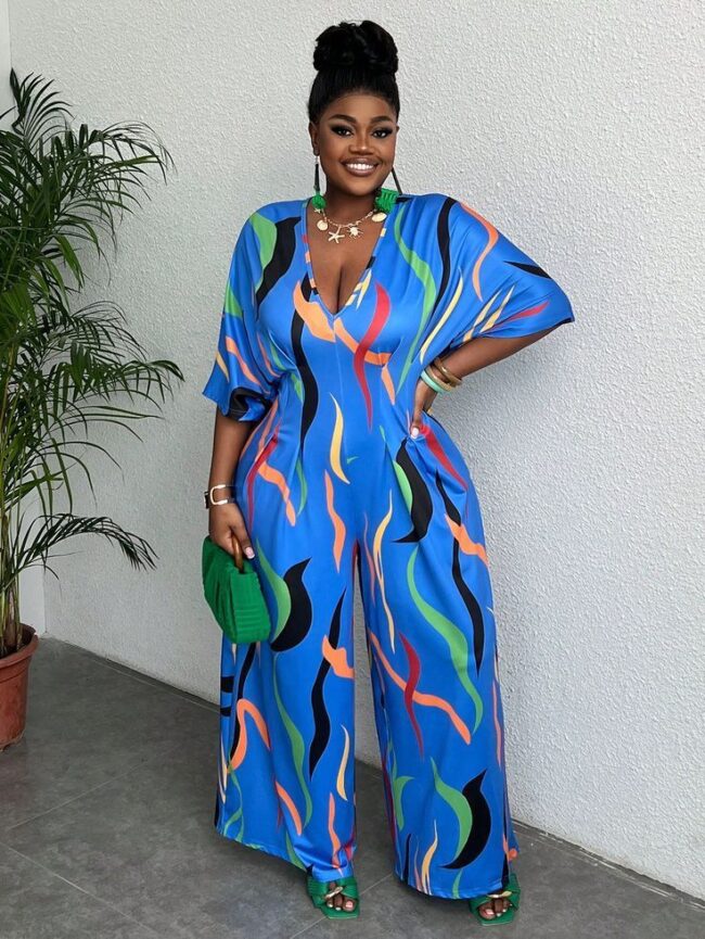 Elegant Silky Print Palazzo Jumpsuit – Effortless Chic & Comfort