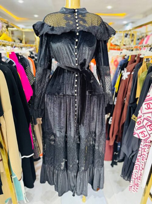 Black velvet dress