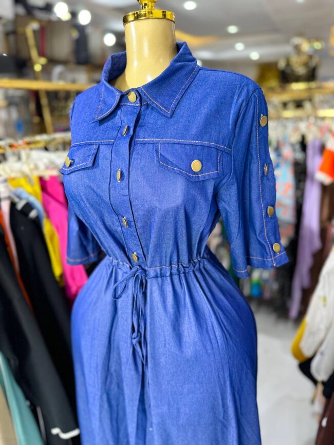 Denim maxi dress - Image 2