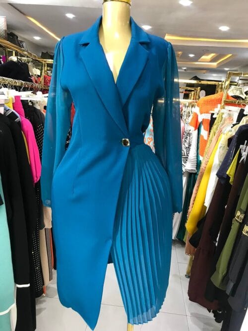 Zerra Teal Coat Dress