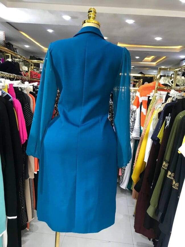 Zerra Teal Coat Dress - Image 3