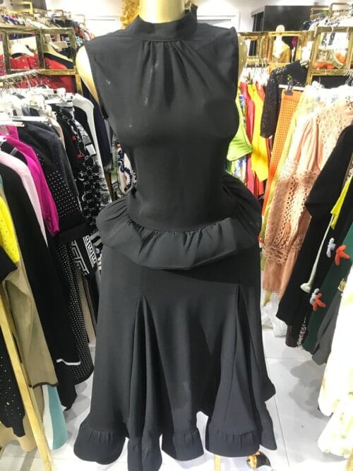 Black Peplum Skirt Set
