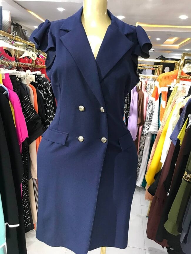 Navy Blue Coat Dress - Image 2