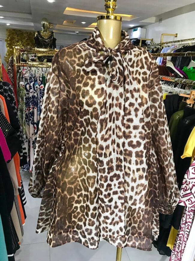Leopard Organza Dress Top - Image 3