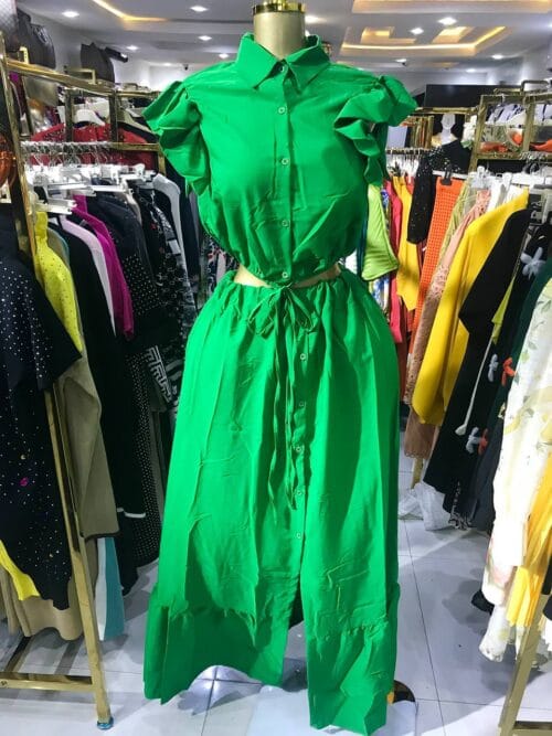 Crop Long Skirt Set