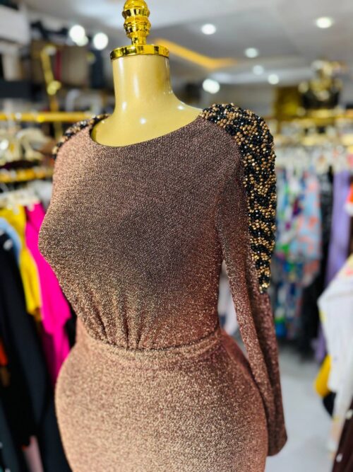Shimmer rose gold dress
